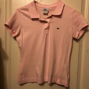 Light pink Lacoste collared shirt